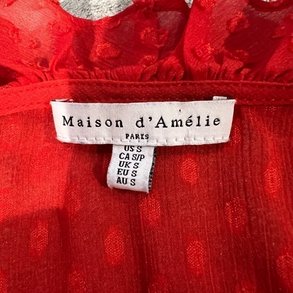 Maison d’amelia red ruffle shirt - Picture 8 of 8